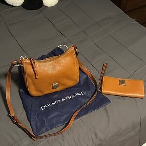 Dooney & Bourke Brown Leather Shoulder Bag and Wallet